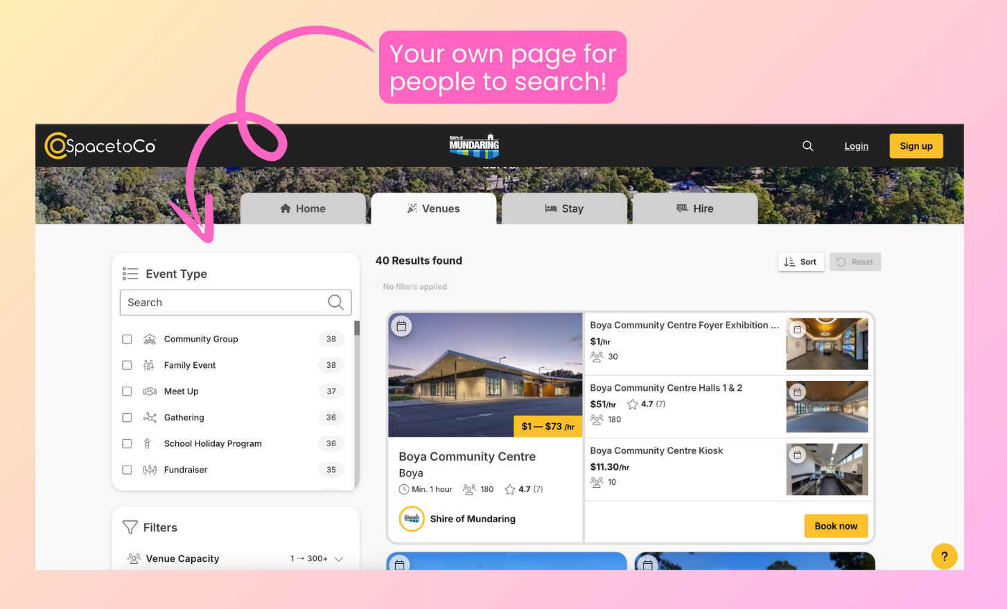 organisation page