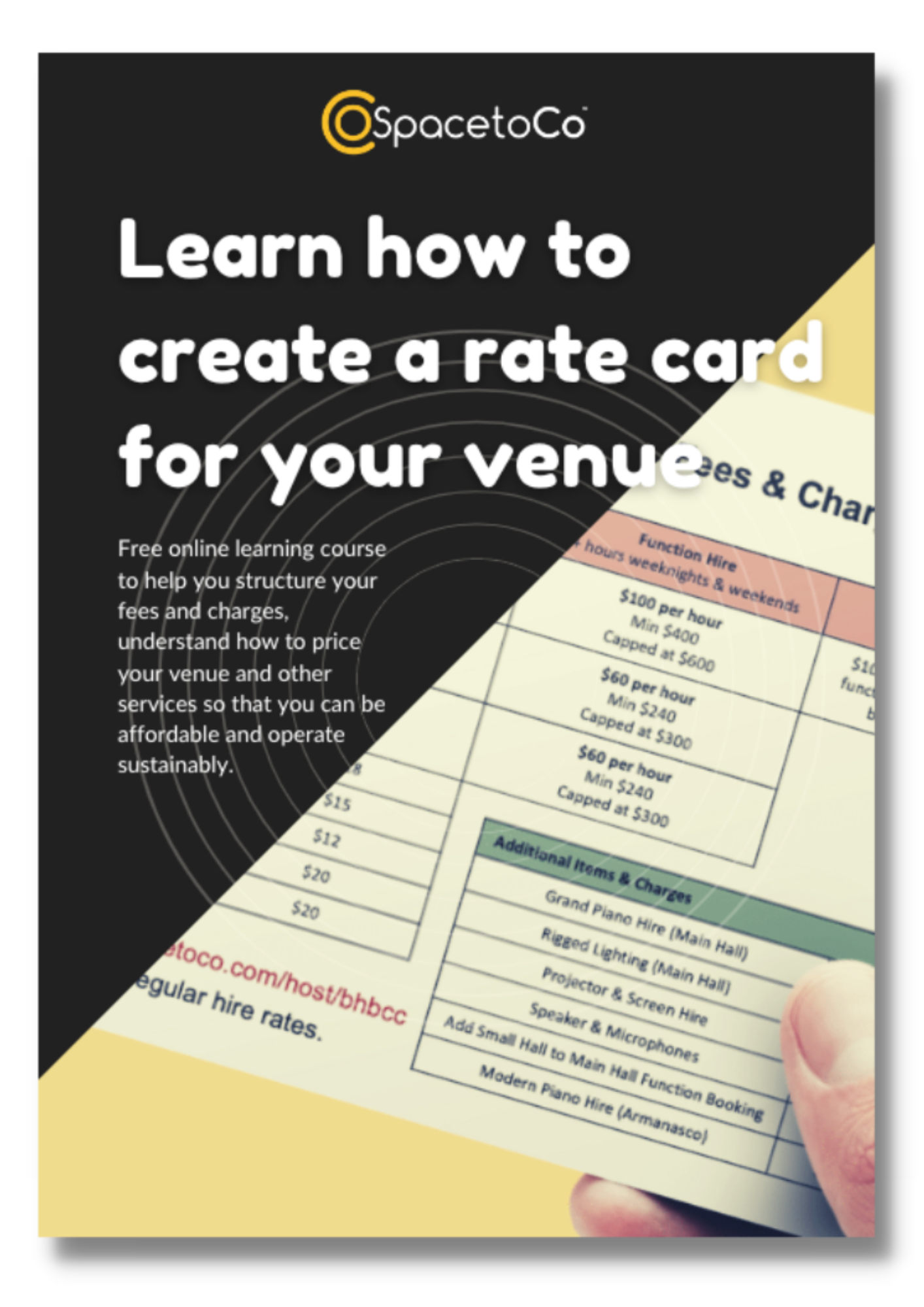 Learn how to create a rate card for your venue