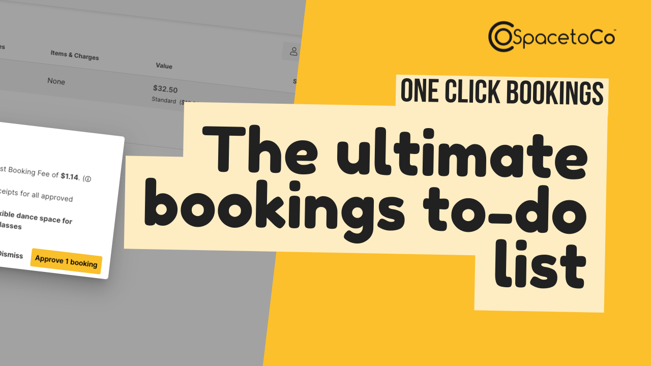 One click bookings on SpacetoCo Online booking system for community venues