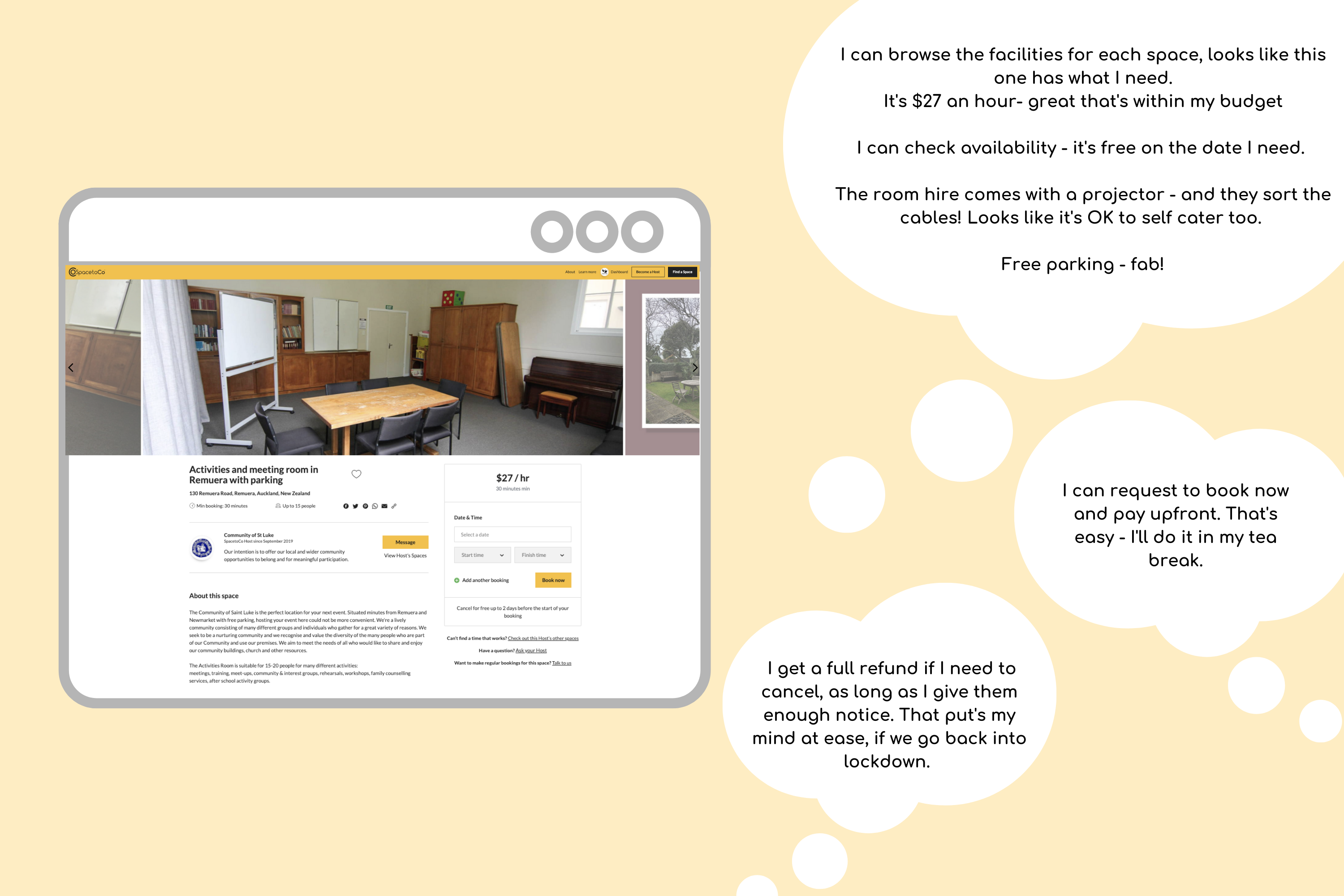 A great example of a community centre online booking system A great example of a community centre online booking system