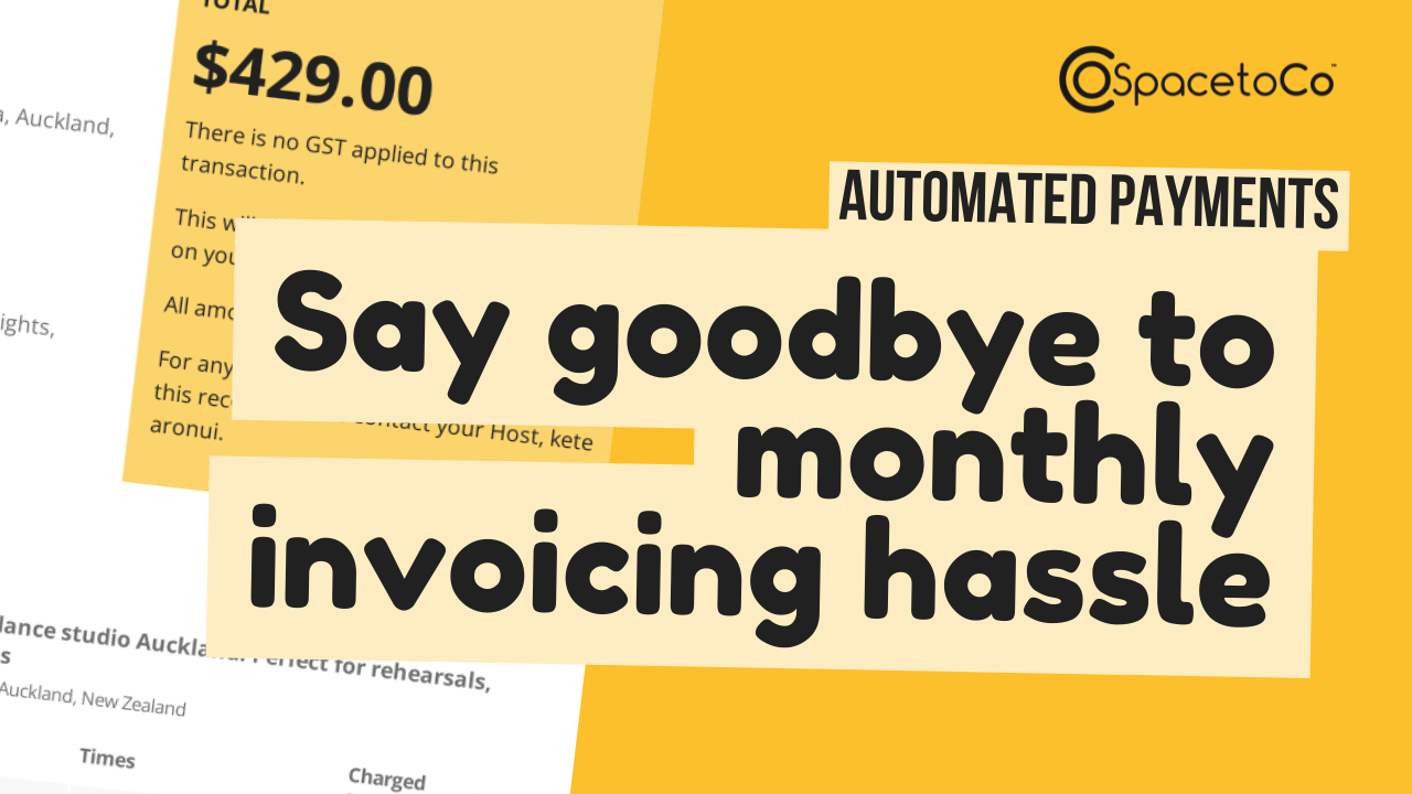Say goodbye to invoicing with SpacetoCo Online Booking System for venues